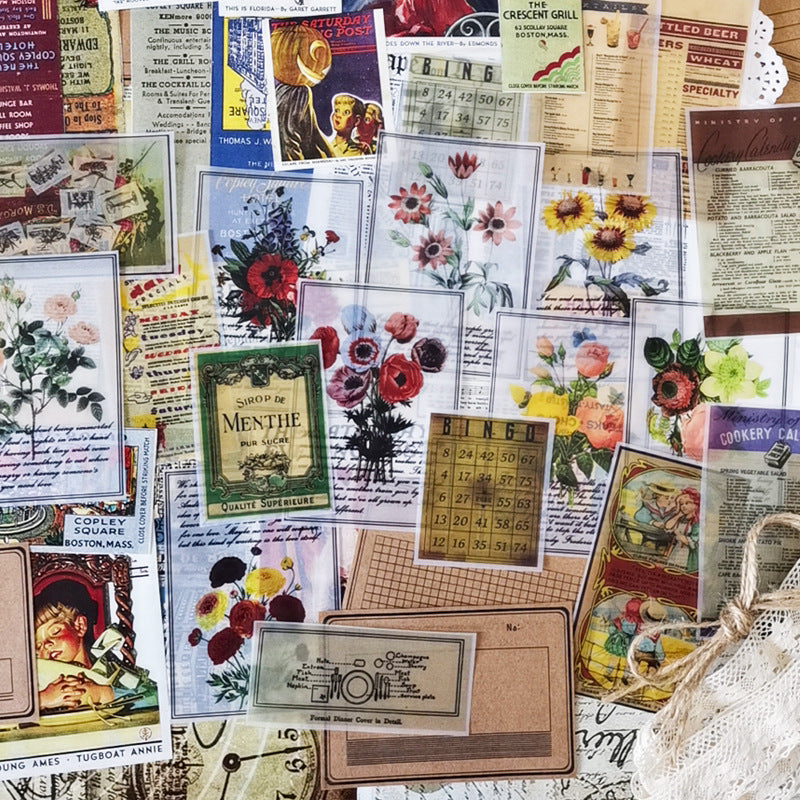 Junk journal retro material mixing package