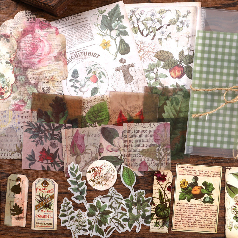 Junk journal retro material mixing package