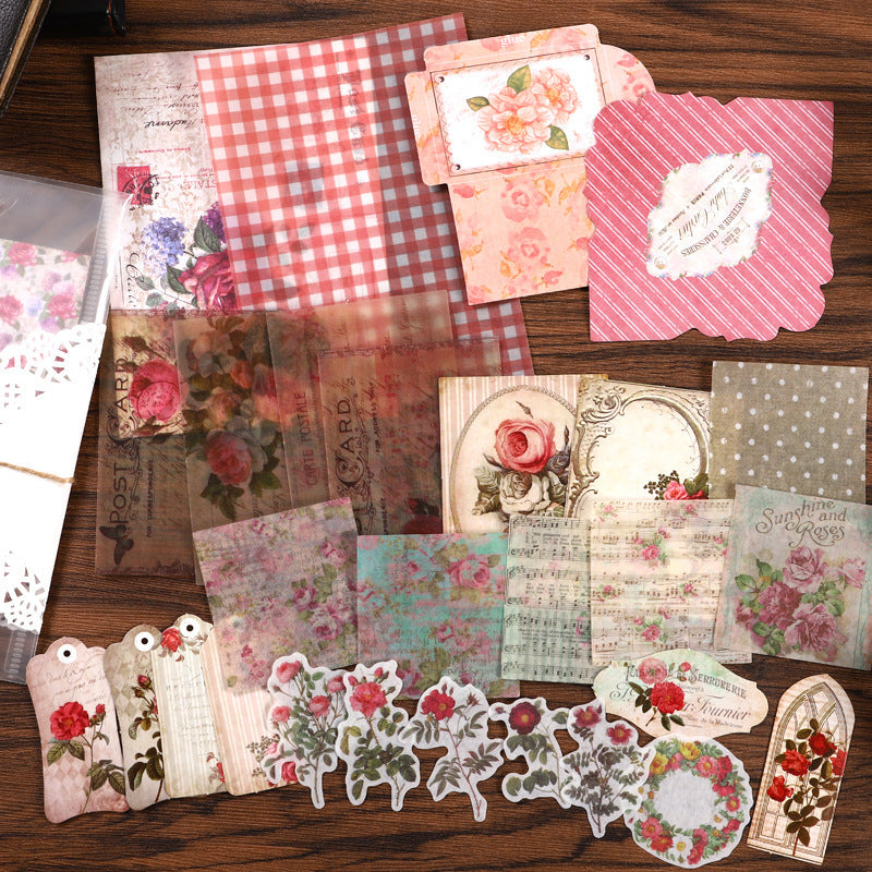 Junk journal retro material mixing package