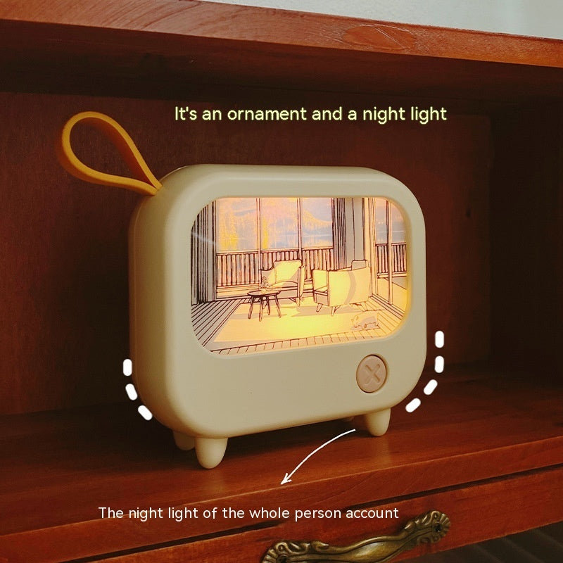 Retro TV Small Night Lamp – LED Ambient Sleeping Light