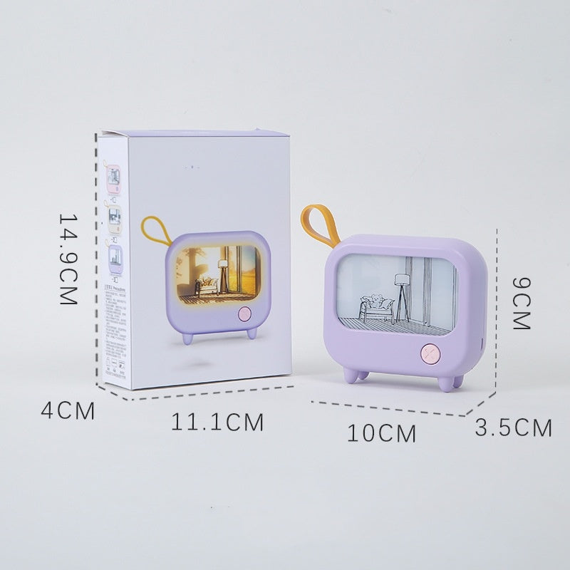 Retro TV Small Night Lamp – LED Ambient Sleeping Light