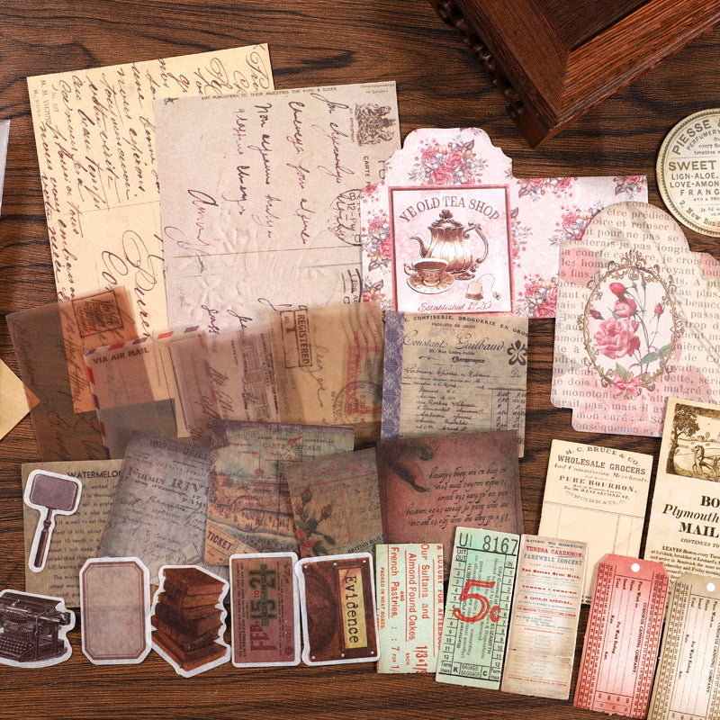 Junk journal retro material mixing package
