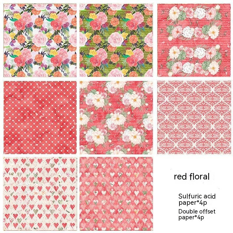 Large Size Vintage Journal Material Paper Flower Plant Base Background Music Score Journal Stickers