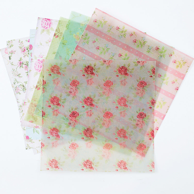 Large Size Vintage Journal Material Paper Flower Plant Base Background Music Score Journal Stickers